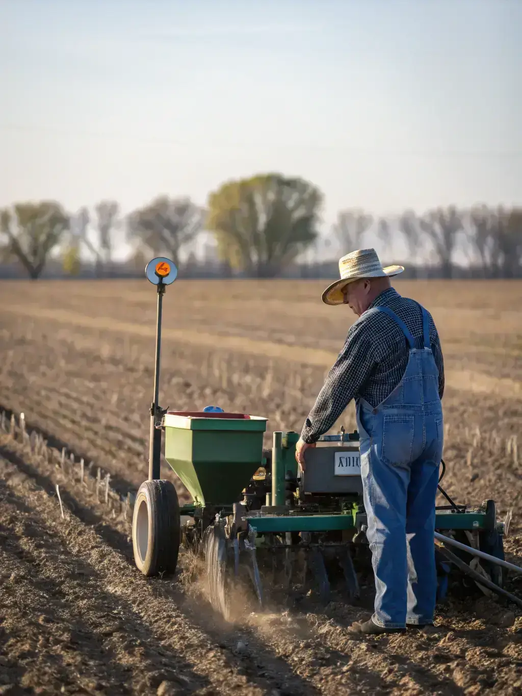 A farmer using sustainable farming techniques, such as crop rotation and conservation tillage, to protect the environment and promote long-term soil health.